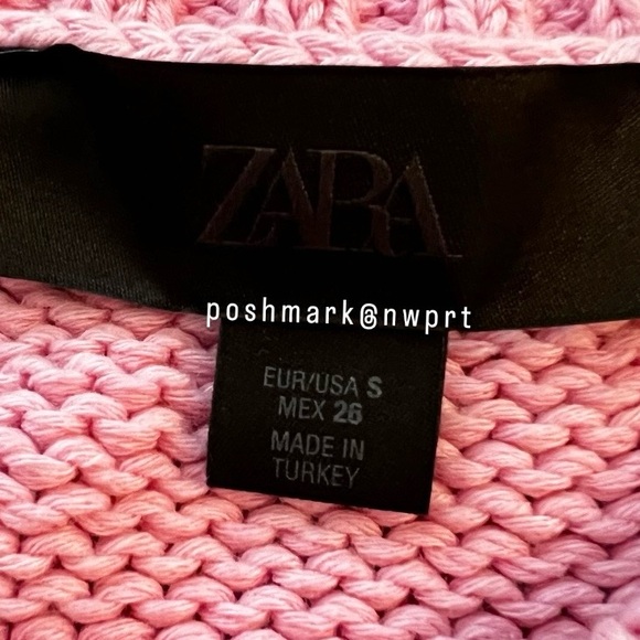 ZARA πΈ Pink Cardigan Jeweled Sweater Rhinestone Buttons XS S Tank Top - Picture 4 of 10